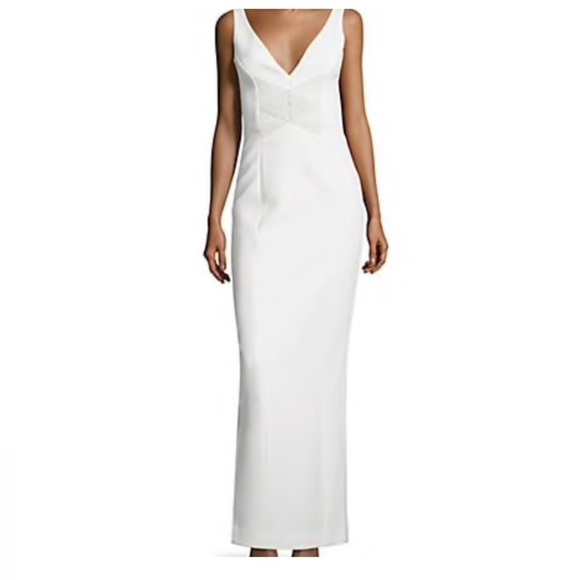 Nicholas Braided Trimmed Sleeveless White Gown Size 2 - Picture 1 of 15